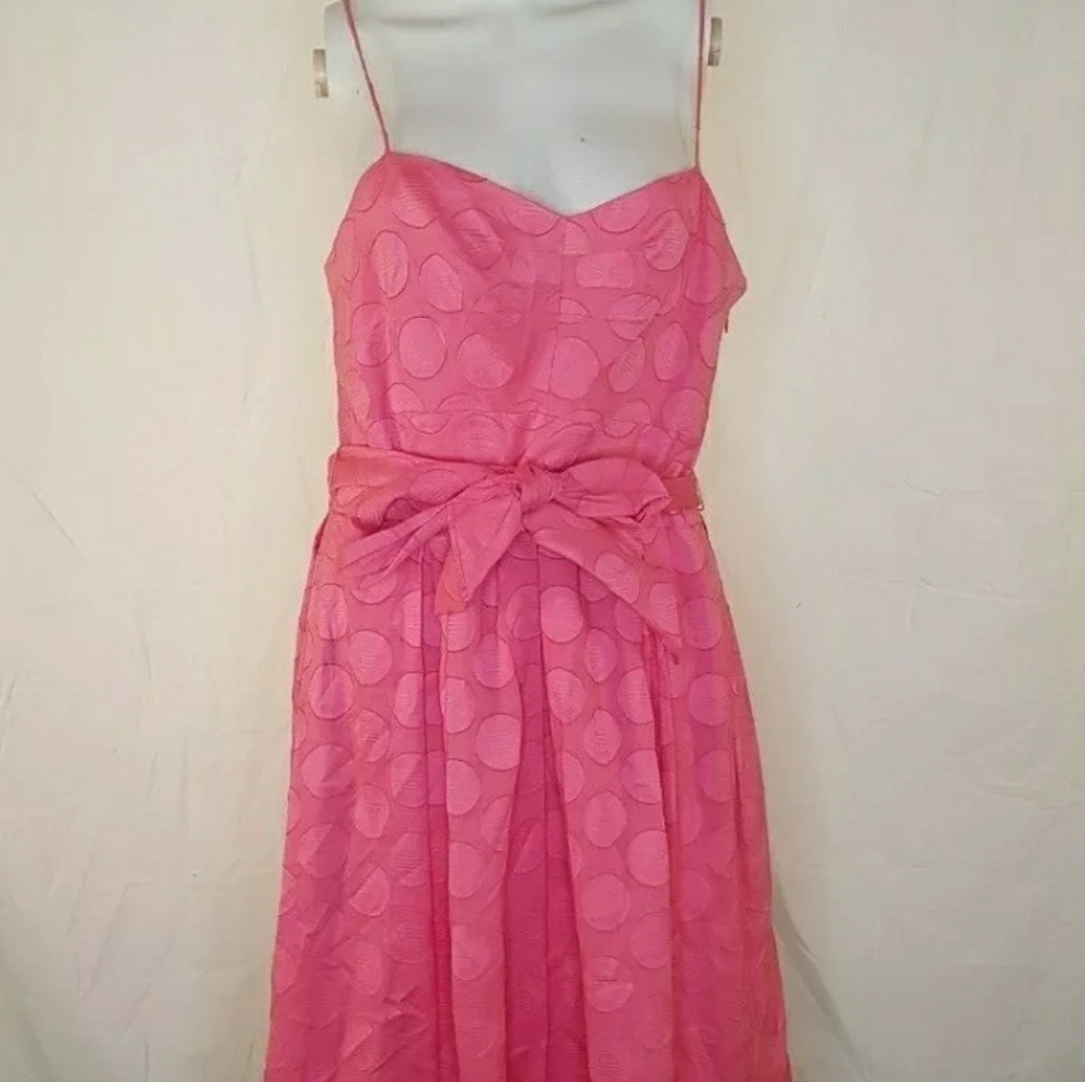 Eliza J Pinl A-line Polka dot Dress Size12 tie wai